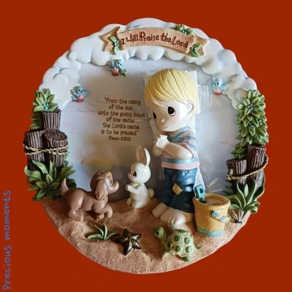 Precious moments 3-d collector plate i will praise the lord - Picture 1 of 4